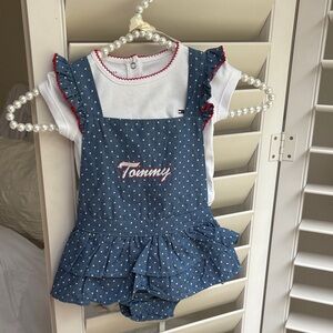Tommy Hilfiger Blue Polka Dot Kids Overalls